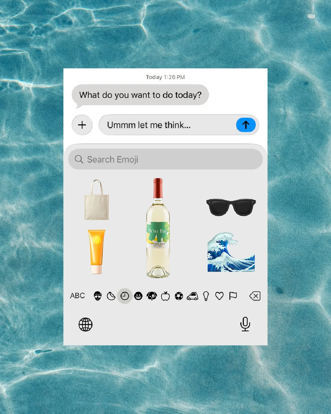 Beach-day emoji sticker graphic