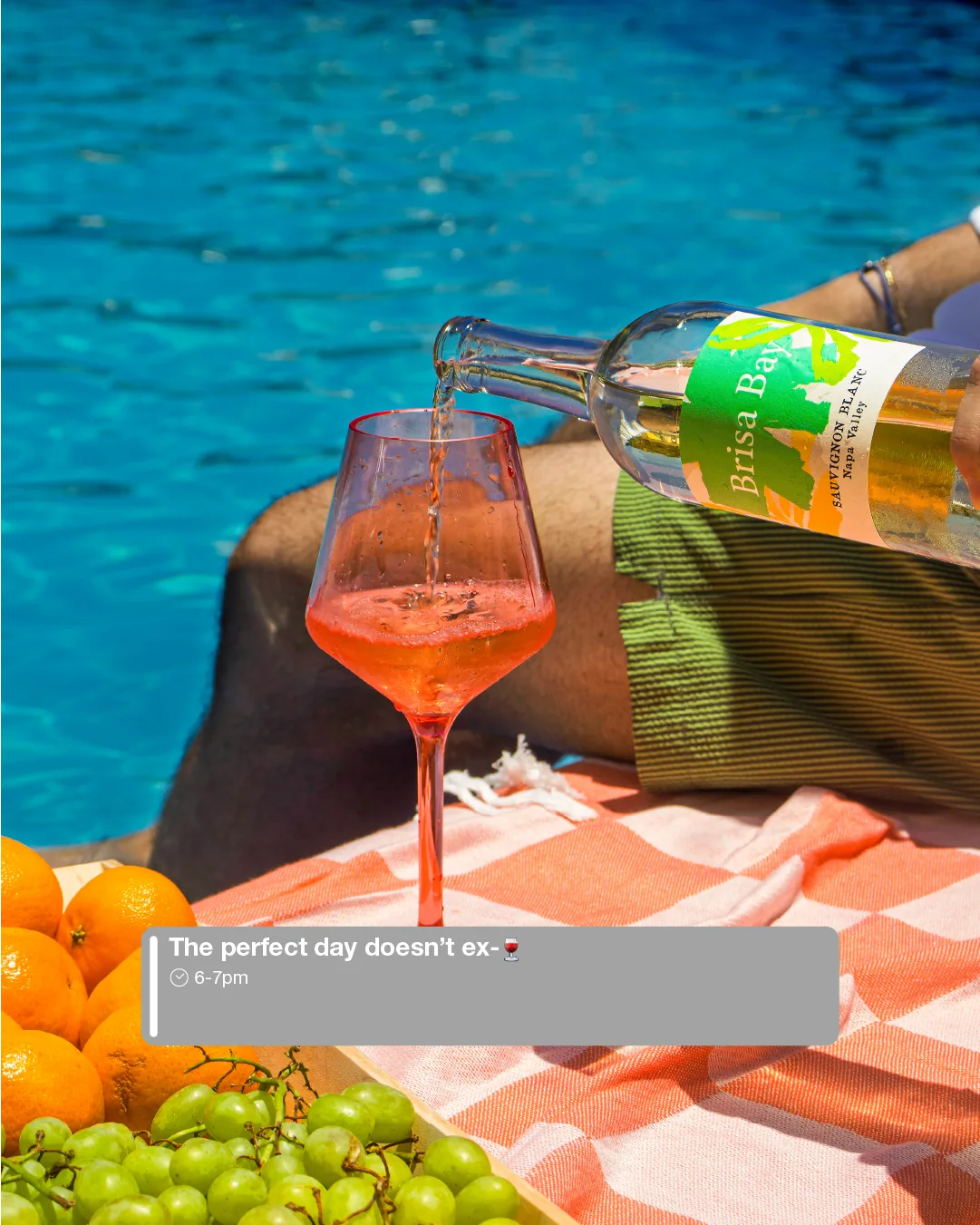 Pouring Brisa Bay by the pool